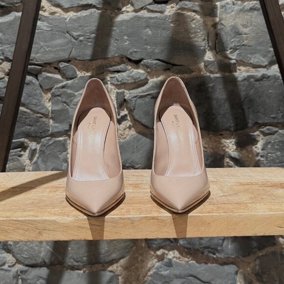 Saint Laurent Nude Patent Anja 100 Pumps - Picture 2 of 11